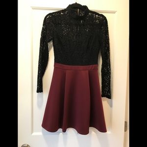 Black lace and maroon dress size 7/8 teens